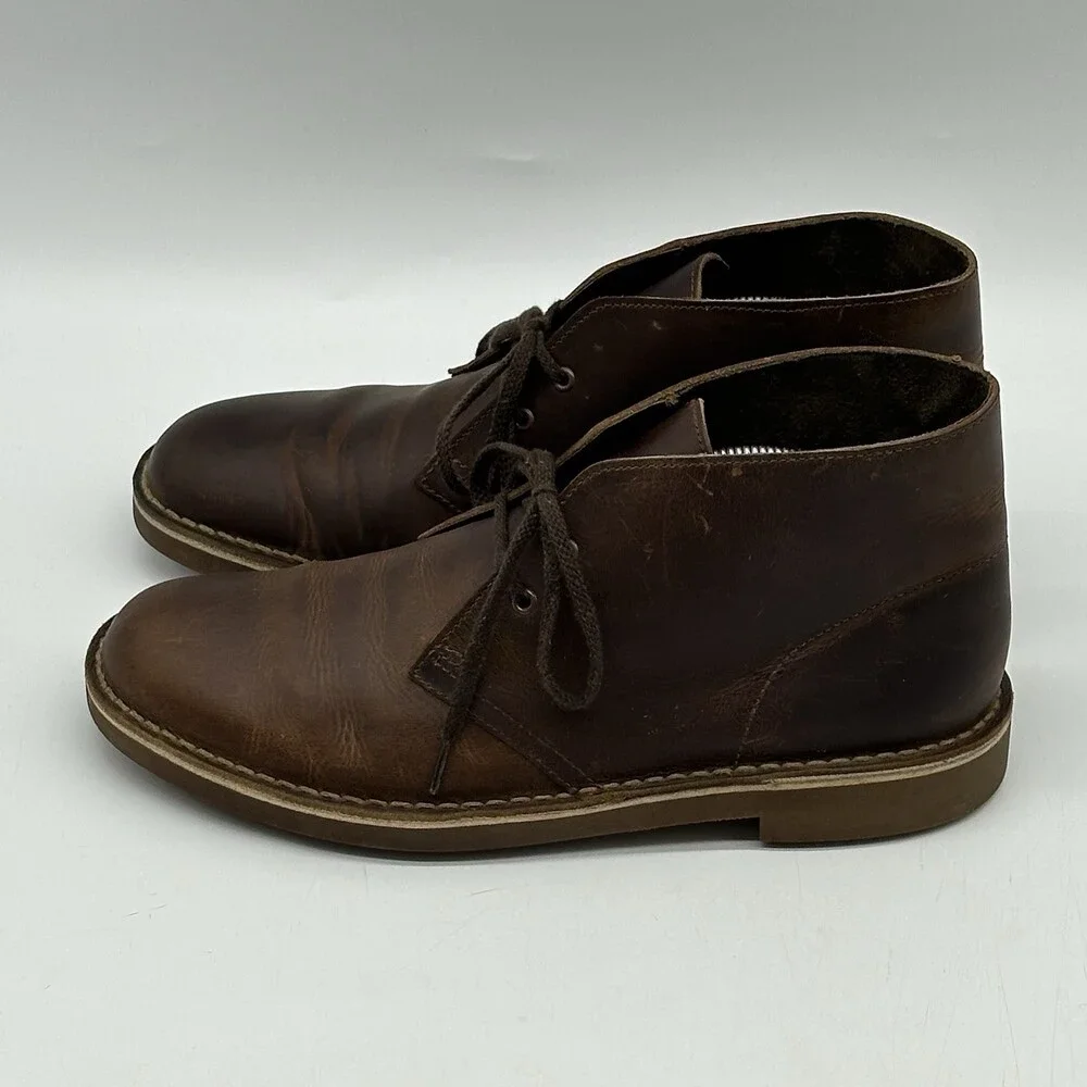 Clarks Originals Desert Beeswax Brown Leather Crepe Sole Chukka Boots Men's 8.5M